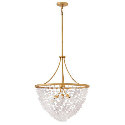 Fredrick Ramond Myra 6Lt 24" Chandelier, Brass/Rock Crystal
