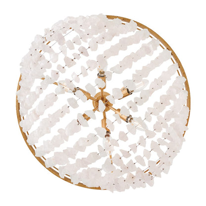 Fredrick Ramond Myra 6Lt 24" Chandelier, Brass/Rock Crystal
