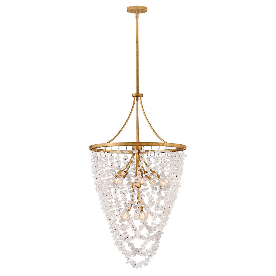 Fredrick Ramond Myra 8 Light Medium Chandelier, Distressed Brass - FR41596DA