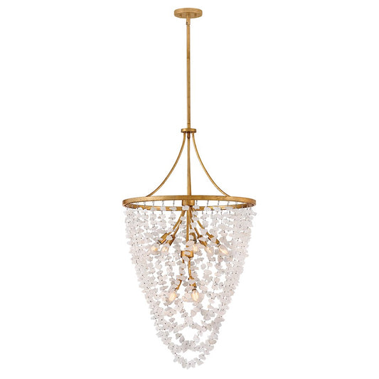 Fredrick Ramond Myra 8 Light Medium Chandelier, Distressed Brass - FR41596DA