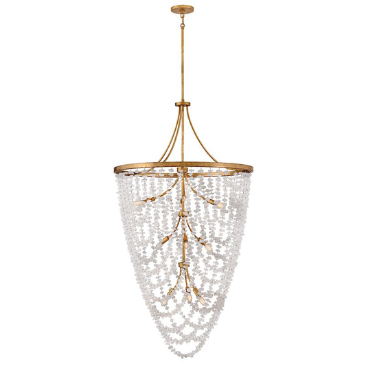 Fredrick Ramond Myra 12 Light Medium Chandelier, Distressed Brass - FR41598DA