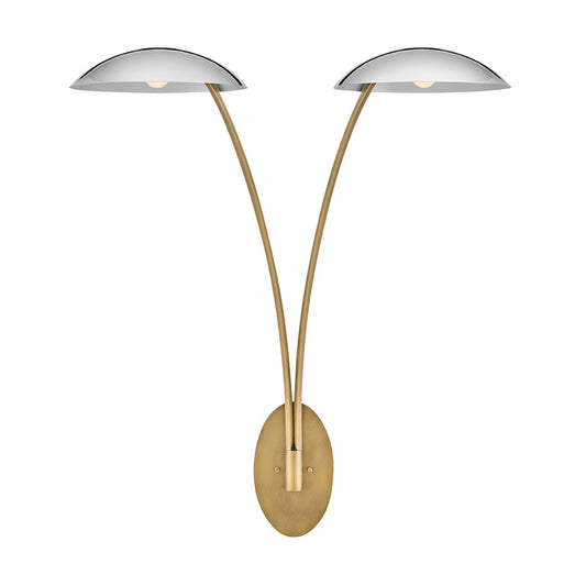 Fredrick Ramond Glenn 2 Light Large Sconce, Heritage Brass/Chrome - FR41642HB-CM