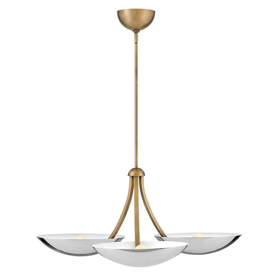Fredrick Ramond Glenn 3 Light Large Chandelier,Brass/Chrome - FR41646HB-CM
