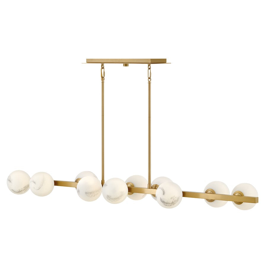 Fredrick Ramond Selene 10Lt Chandelier, Lacquered Brass/Swirled - FR41906LCB