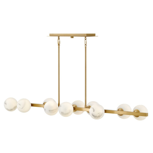 Fredrick Ramond Selene 10Lt Chandelier, Lacquered Brass/Swirled - FR41906LCB