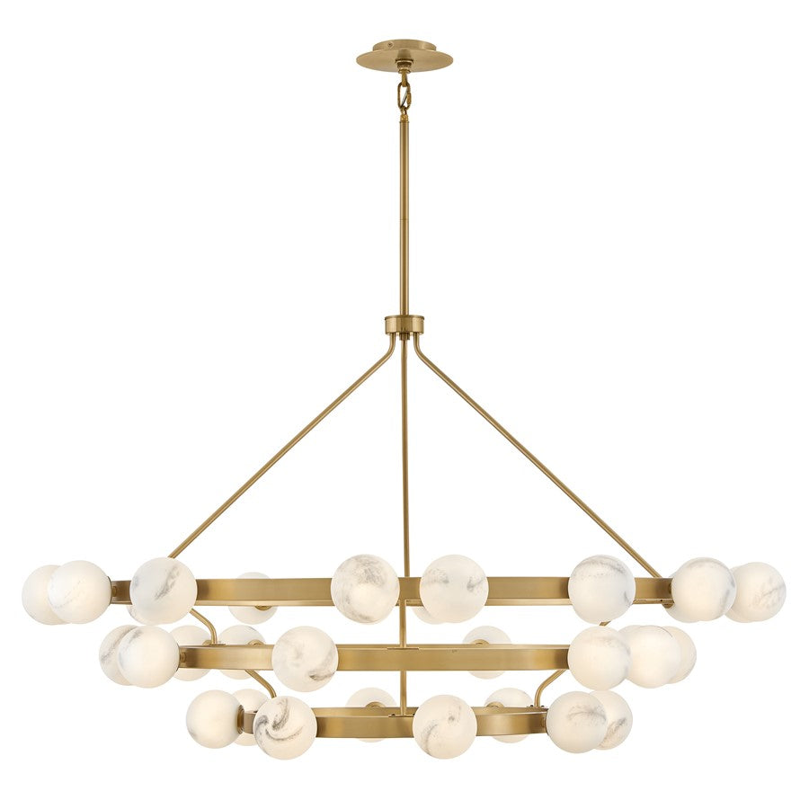 Fredrick Ramond Selene 36Lt Chandelier, Lacquered Brass/Swirled - FR41908LCB