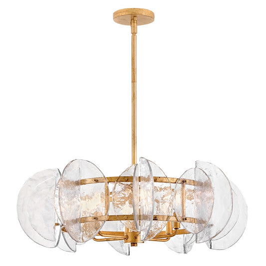 Fredrick Ramond Seraphina 6Lt Chandelier, Brass/Clear Pressed - FR41924DA