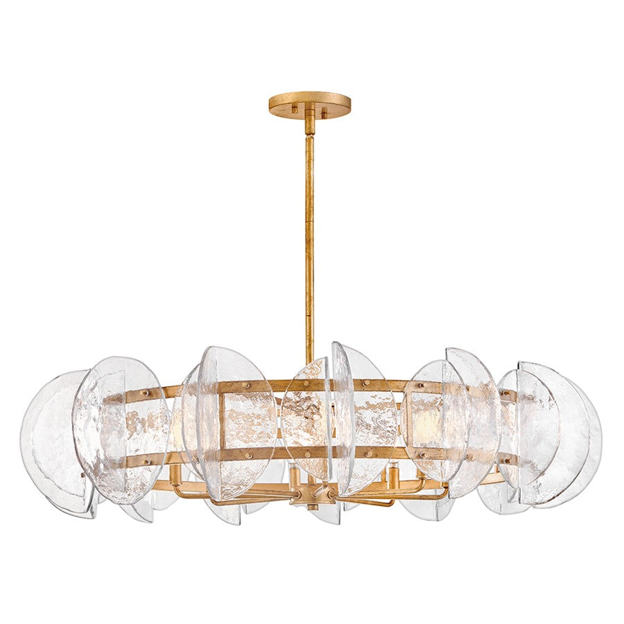 Fredrick Ramond Seraphina 8Lt Chandelier, Brass/Clear Pressed - FR41926DA