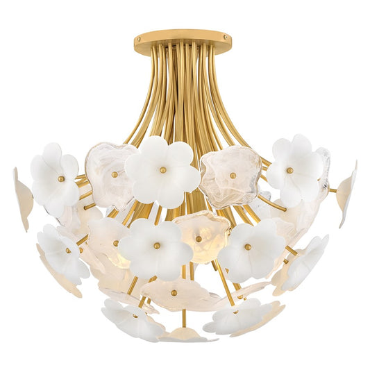 Fredrick Ramond Marianne 4Lt Semi-Flush Mount, Gold/Ceramic/Clear Pressed - FR41961DG