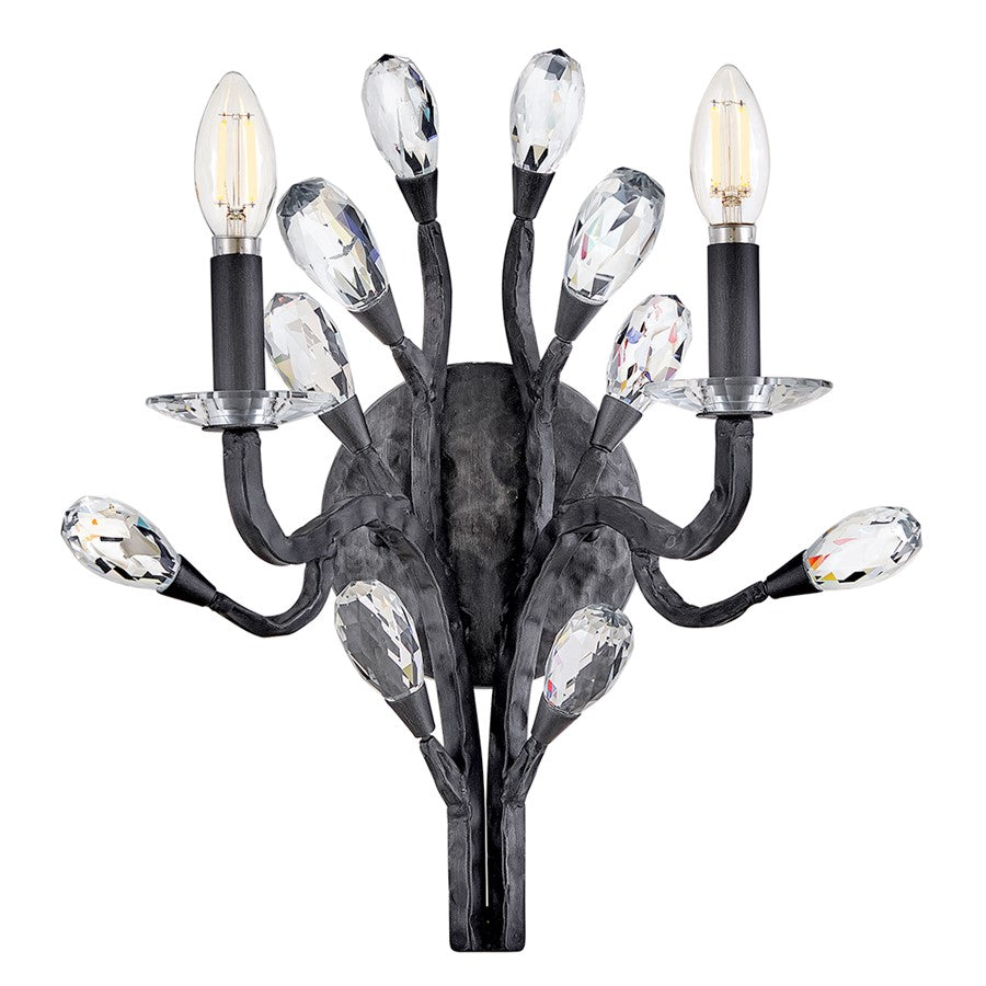 Fredrick Ramond Eve 2 Light Wall Mount, Brushed Graphite - FR46802BGR