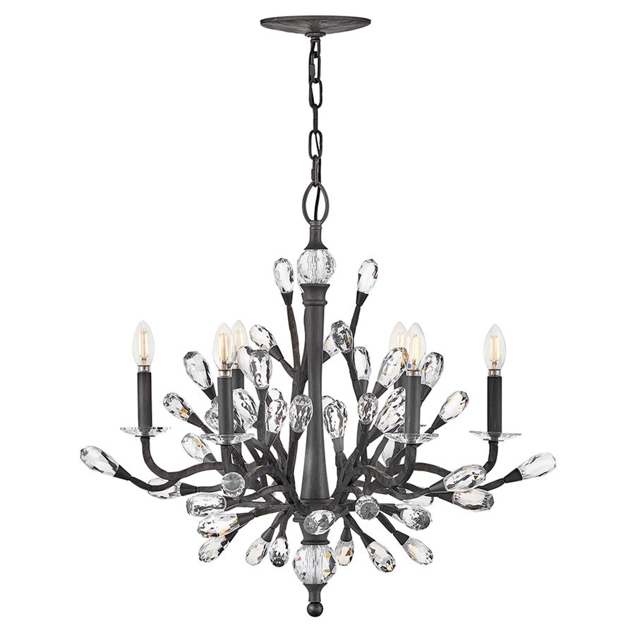 Fredrick Ramond Eve 6 Light Chandelier, Brushed Graphite - FR46806BGR
