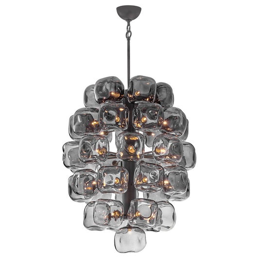 Fredrick Ramond Perriand 40Lt 39" Chandelier, Brushed Graphite/Smoke - FR46858BGR