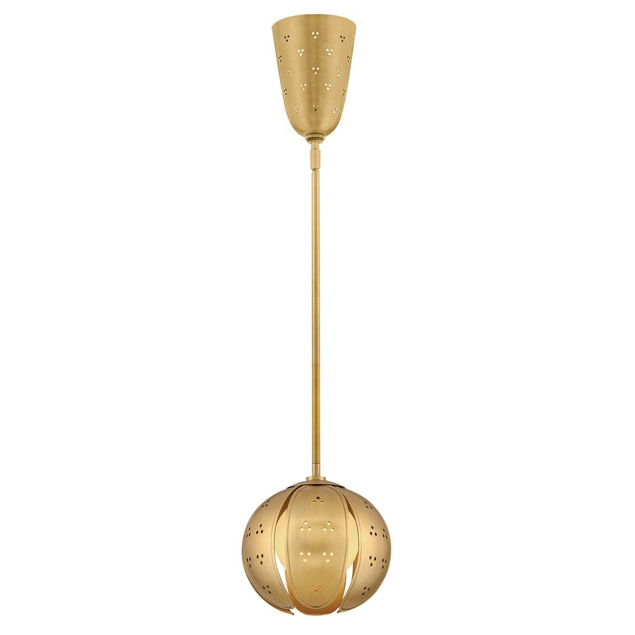 Fredrick Ramond Anthos 2Lt Pendant, Unlacquered Brass/Etched Opal - FR46967UB-LL