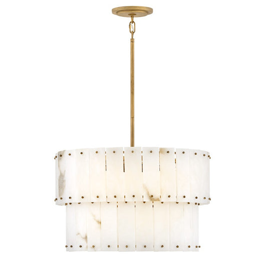 Fredrick Ramond Simone 6Lt Chandelier, Burnished Gold/Alabaster - FR47751BNG