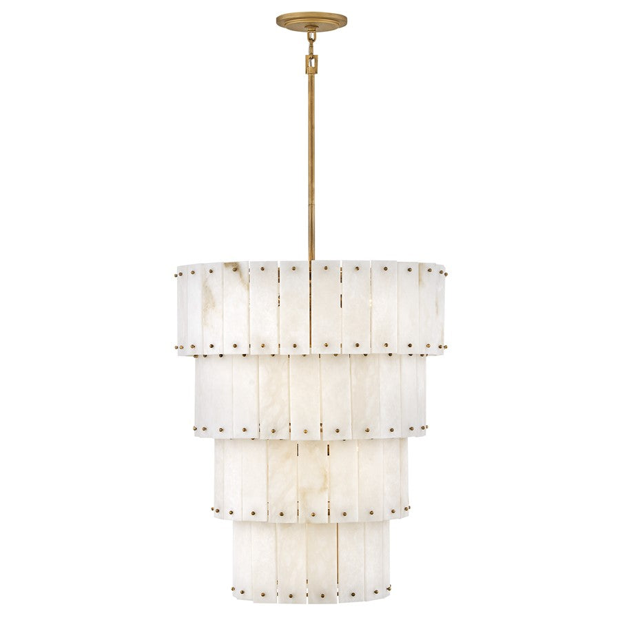 Fredrick Ramond Simone 9Lt Chandelier, Burnished Gold/Alabaster - FR47758BNG