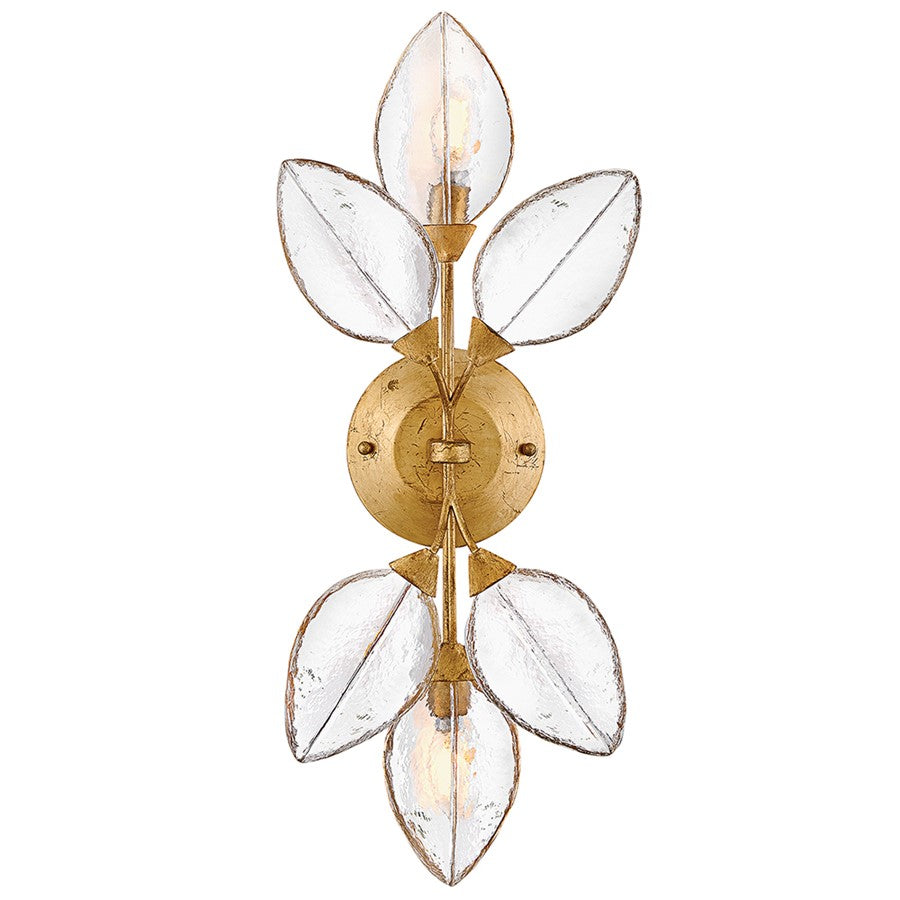 Fredrick Ramond Amira 2Lt Wall Mount, Brass/Clear Pressed - FR47760DA