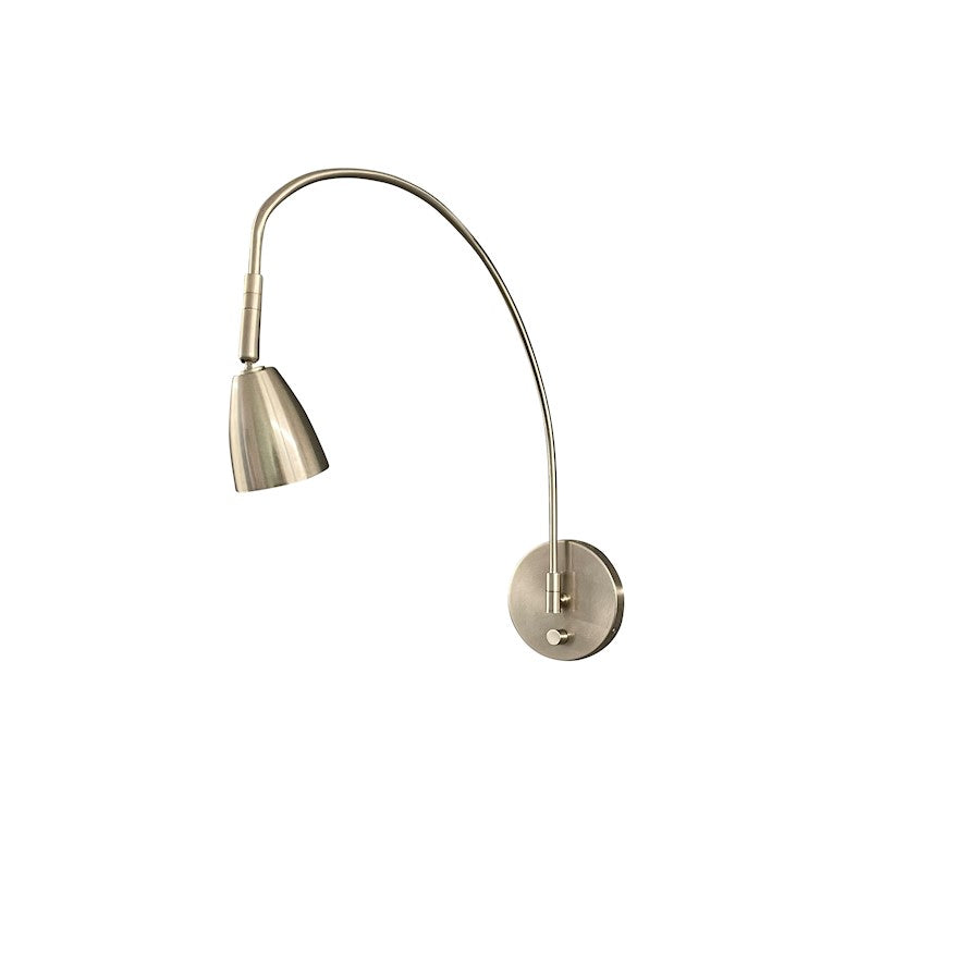 House of Troy Advent Arch 1 Light Library Light, Satin Nickel