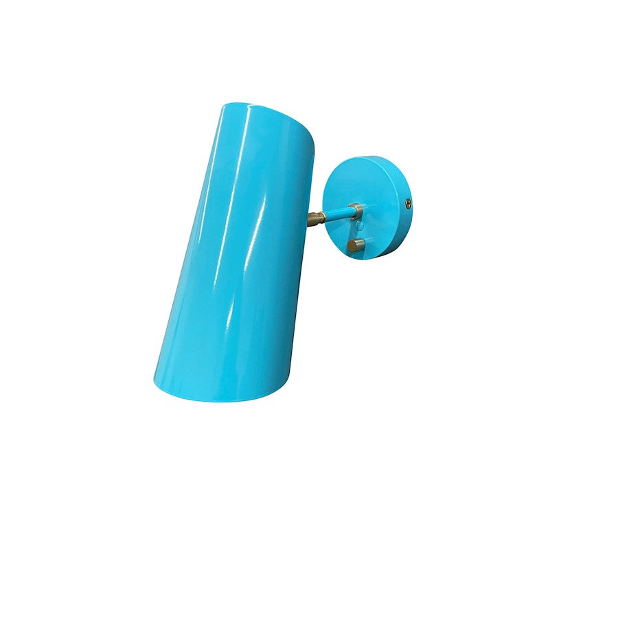 House of Troy Logan 1 Light Wall Sconce, Azure/Satin Brass