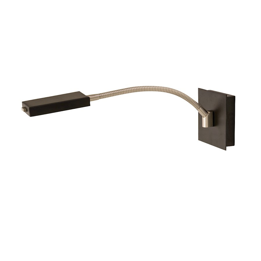 House of Troy Lewis LED Gooseneck Wall Lamp, Black/Satin Nickel