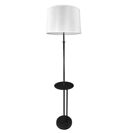 House Of Troy Lyndon 1Lt 69" Floor Lamp, BK/Bent Metal/Metal Table - LY702-BLK