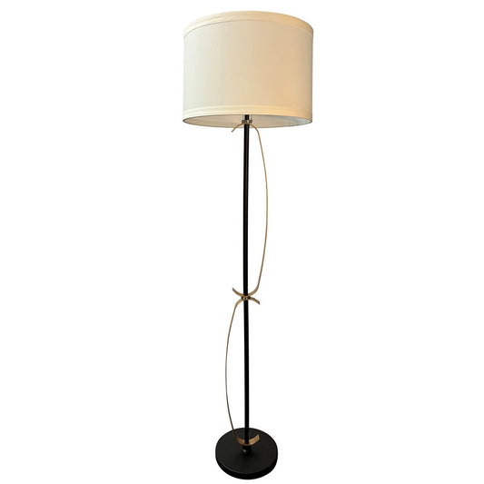 House Of Troy Lyndon 2Lt 65" Floor Lamp, Black/Gold Curved Metal - LY703-BLKHG