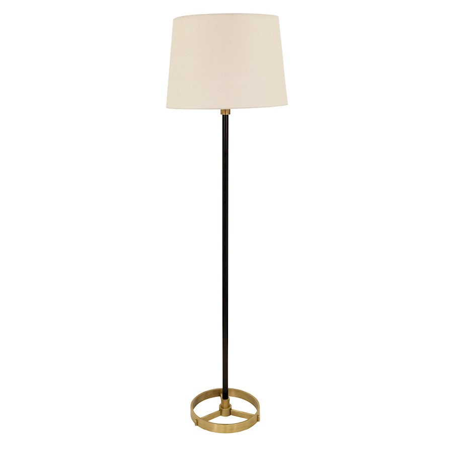 House of Troy 62" Morgan Floor Lamp, Black with Antique Brass