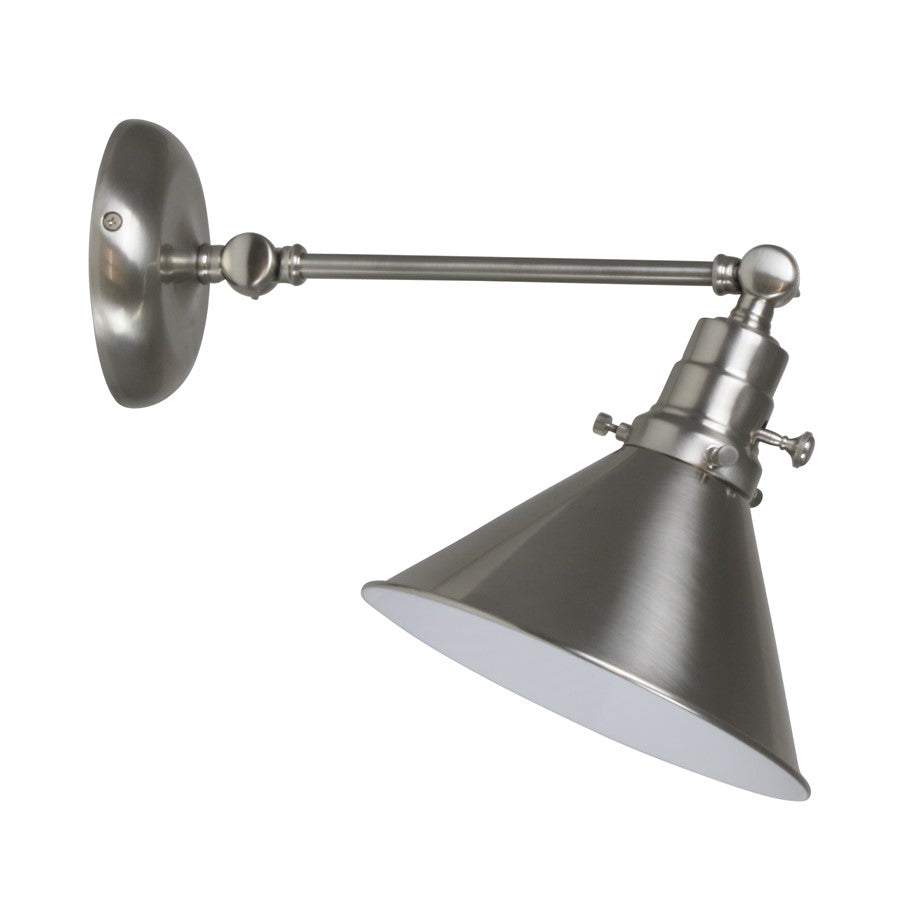 House of Troy Otis Industrial Wall Lamp, Satin Nickel