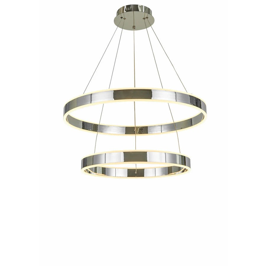 Thumprints Emeri 2 Light Foyer Chandelier, Chrome