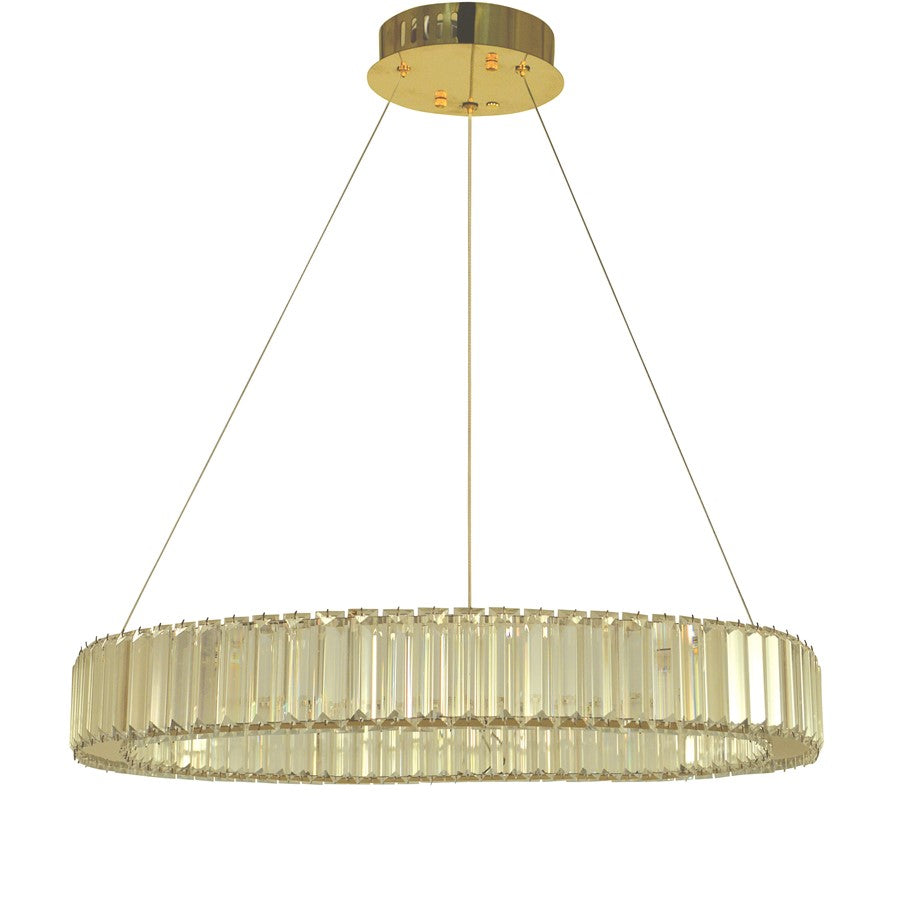 Thumprints Maya 1 Light 24" Dining Chandelier, Polished Gold