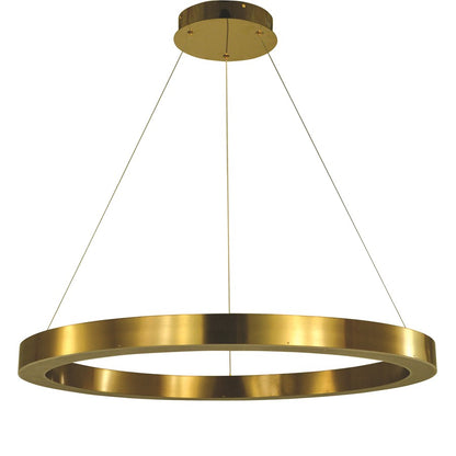 Thumprints Luna 1 Light 32" Dining Chandelier, Brushed Gold