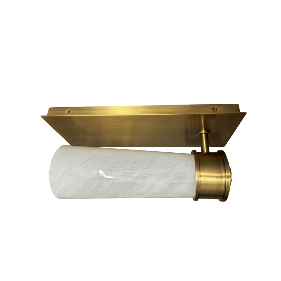 House of Troy 1Lt Sconce, Brass/Rectangular Backplate/Glass Shade