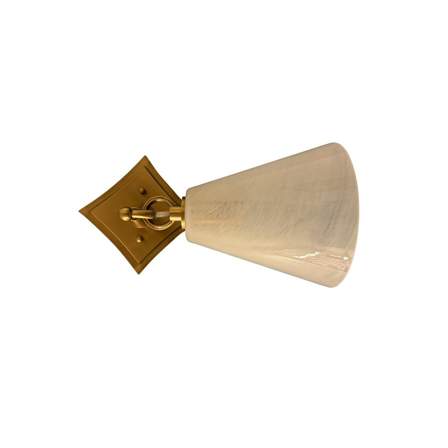 House Of Troy 1Lt Lantern Sconce, Brass/White Swirl Glass Shade - WL311-BB