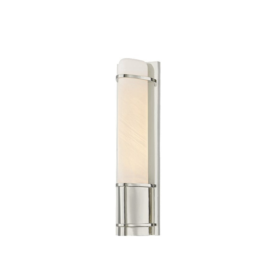 Hudson Valley Tottenville 1Lt Wall Sconce, Polished Nickel/Matte Cloud - 1116-PN