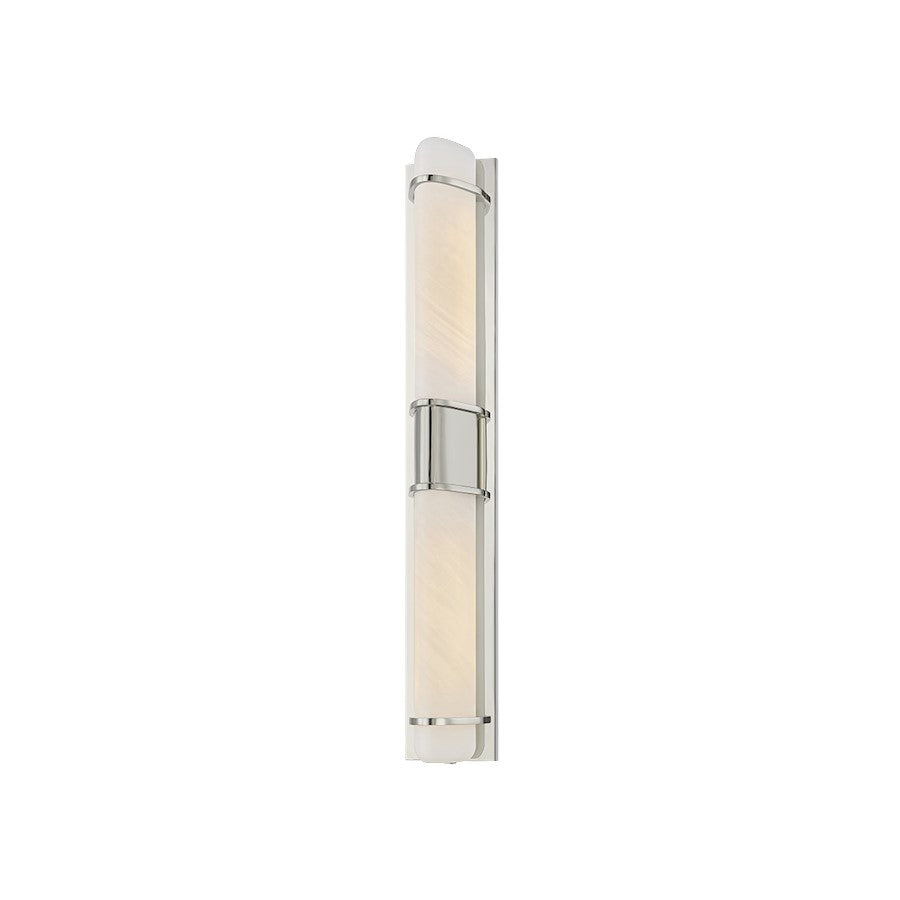 Hudson Valley Tottenville 2Lt Wall Sconce, Polished Nickel/Matte Cloud - 1127-PN