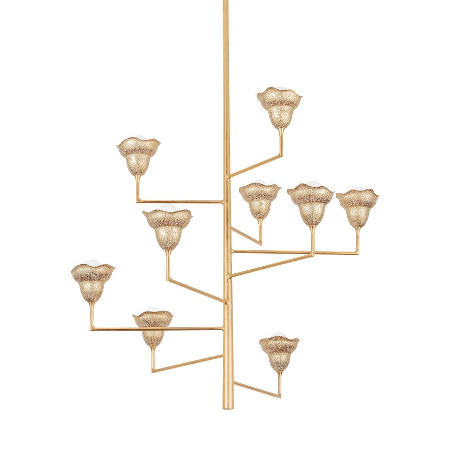 Hudson Valley Alora 9Lt Chandelier, Gold Leaf/Gilded Ivory - 1289-VGL-GLI