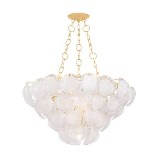 Hudson Valley Cedar Hill 9Lt Chandelier, Gold Leaf/Blonchino Piastre - 1339-VGL
