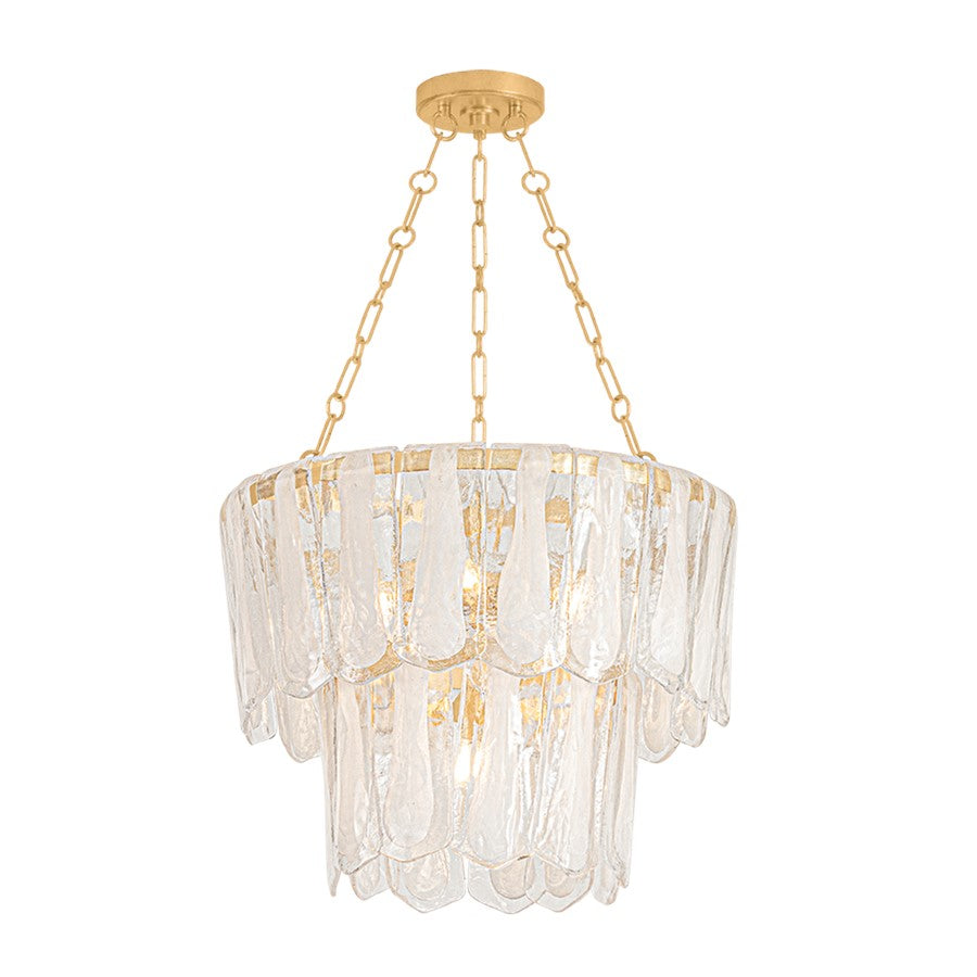Hudson Valley Tappan 5 Light Chandelier, Vintage Gold Leaf/Piastre - 1705-VGL