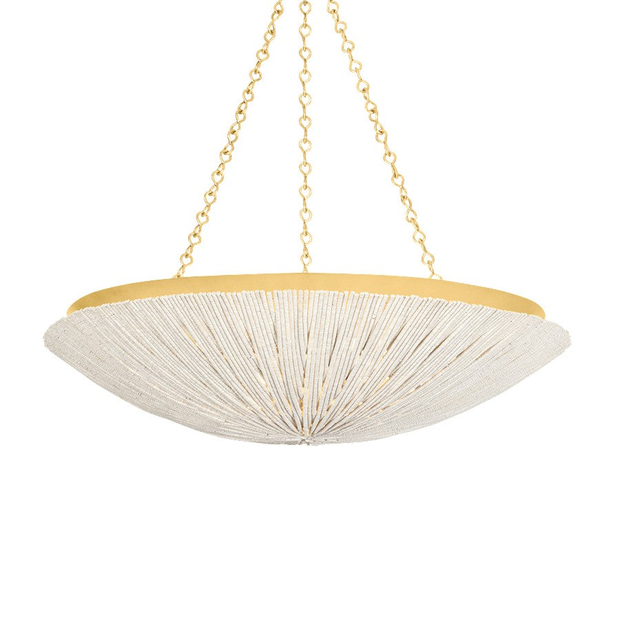 Hudson Valley Summerside 6 Light Pendant, Vintage Gold Leaf - 1706-VGL