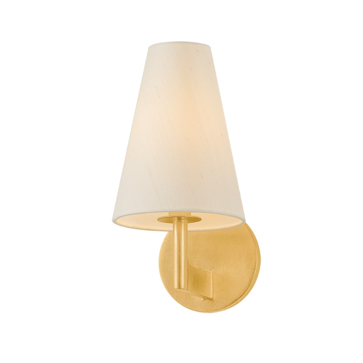 Hudson Valley Allaben 6in 1-Light Wall Sconce | Transitional Vintage Gold Leaf and Dupioni Silk | Bedroom & Hallway | 6 x 11.5 in | Model 2113-VGL