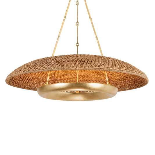 Hudson Valley Oaklyn 6 Light Pendant, Vintage Gold Leaf/Lampakanay - 2336-VGL