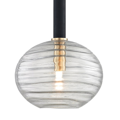 1 Light LED Pendant, Aged Brass