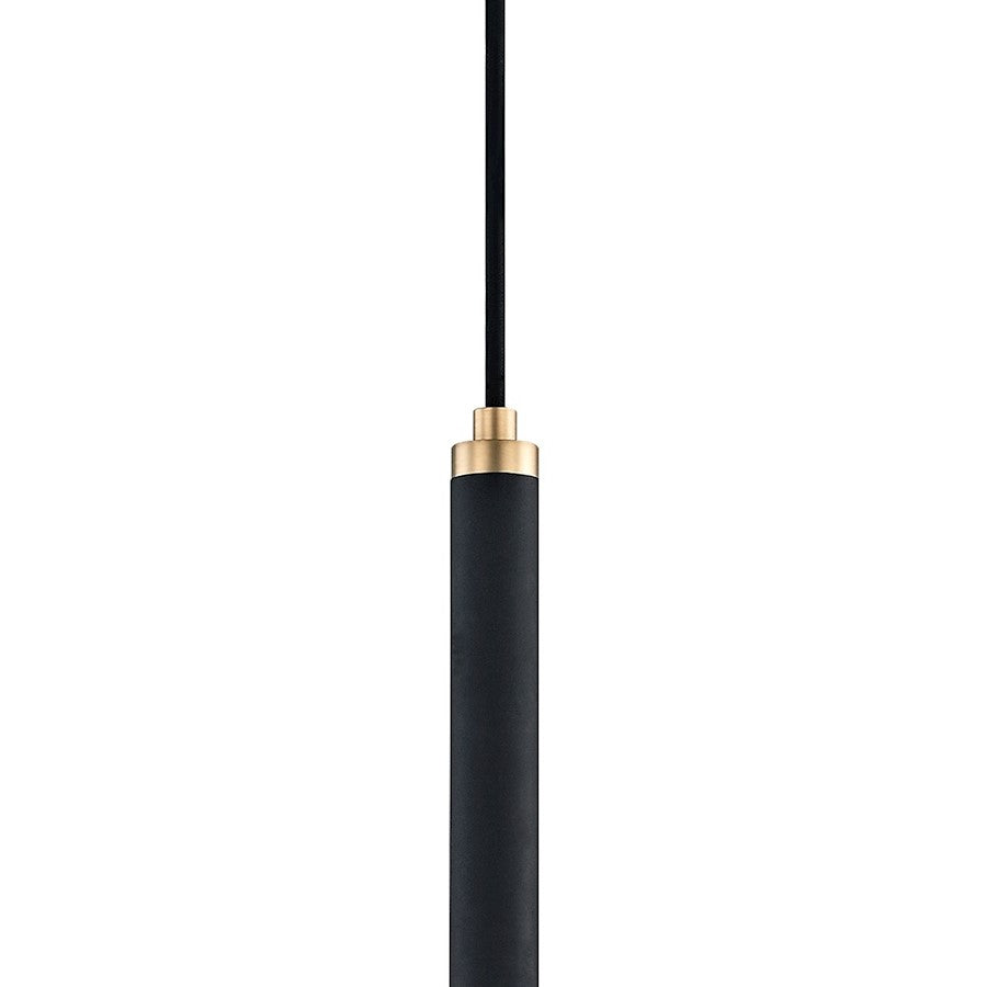 1 Light LED Pendant, Aged Brass