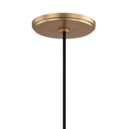 1 Light LED Pendant, Aged Brass