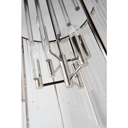 6 Light Chandelier, Polished Nickel
