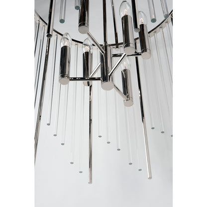 6 Light Chandelier, Polished Nickel