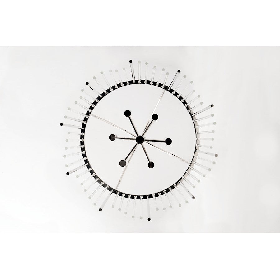 6 Light Chandelier, Polished Nickel