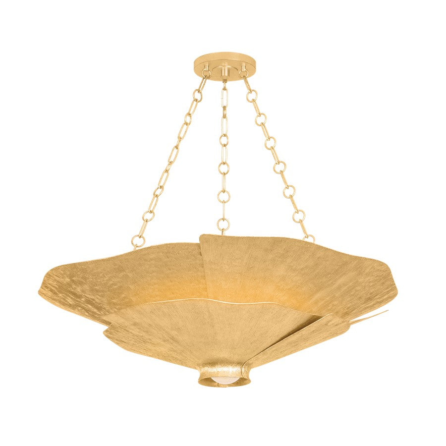 Hudson Valley Spring Valley 5Lt Chandelier, Gold Leaf/Seeded Cloud - 2605-VGL