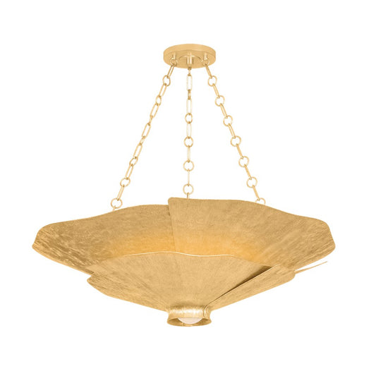 Hudson Valley Spring Valley 5Lt Chandelier, Gold Leaf/Seeded Cloud - 2605-VGL