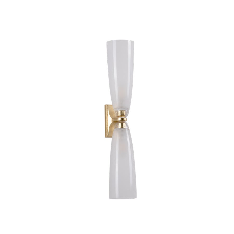 Hudson Valley Ravenswood 2Lt Bath and Vanity, Gold Leaf/Clear Etched - 2862-VGL