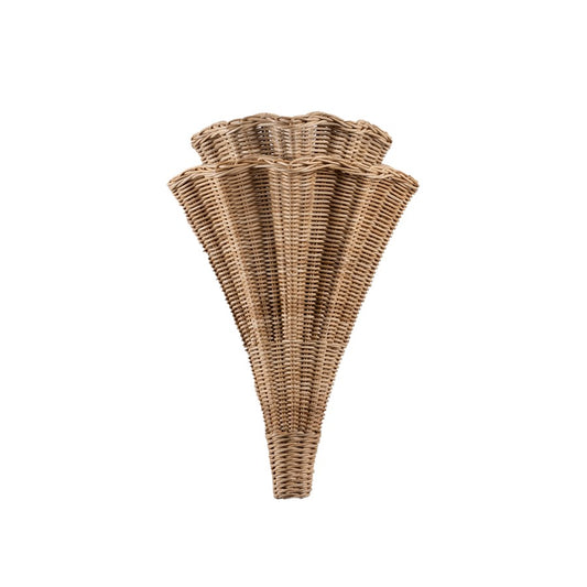 Hudson Valley Arverne 2Lt Wall Sconce, Gold Leaf/Light Natural Wicker - 2932-VGL